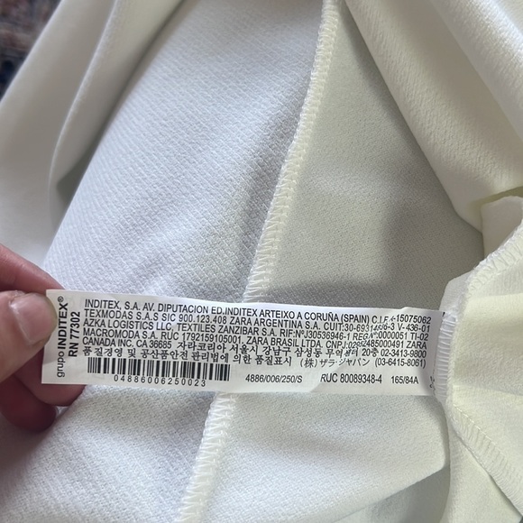 Zara White Wrap Short Sleeve Dress With Contrast Trim Size S - Picture 10 of 17